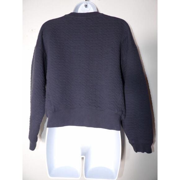 All In Motion Sweatshirt Womens Small Blue Quilted Crew Neck Front Pocket - Picture 11 of 11